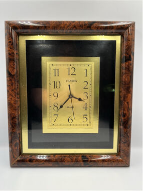 VINTAGE cannon quartz vintage clock STILL WORKS AFTER ALL THESE YEARS SEE ALL